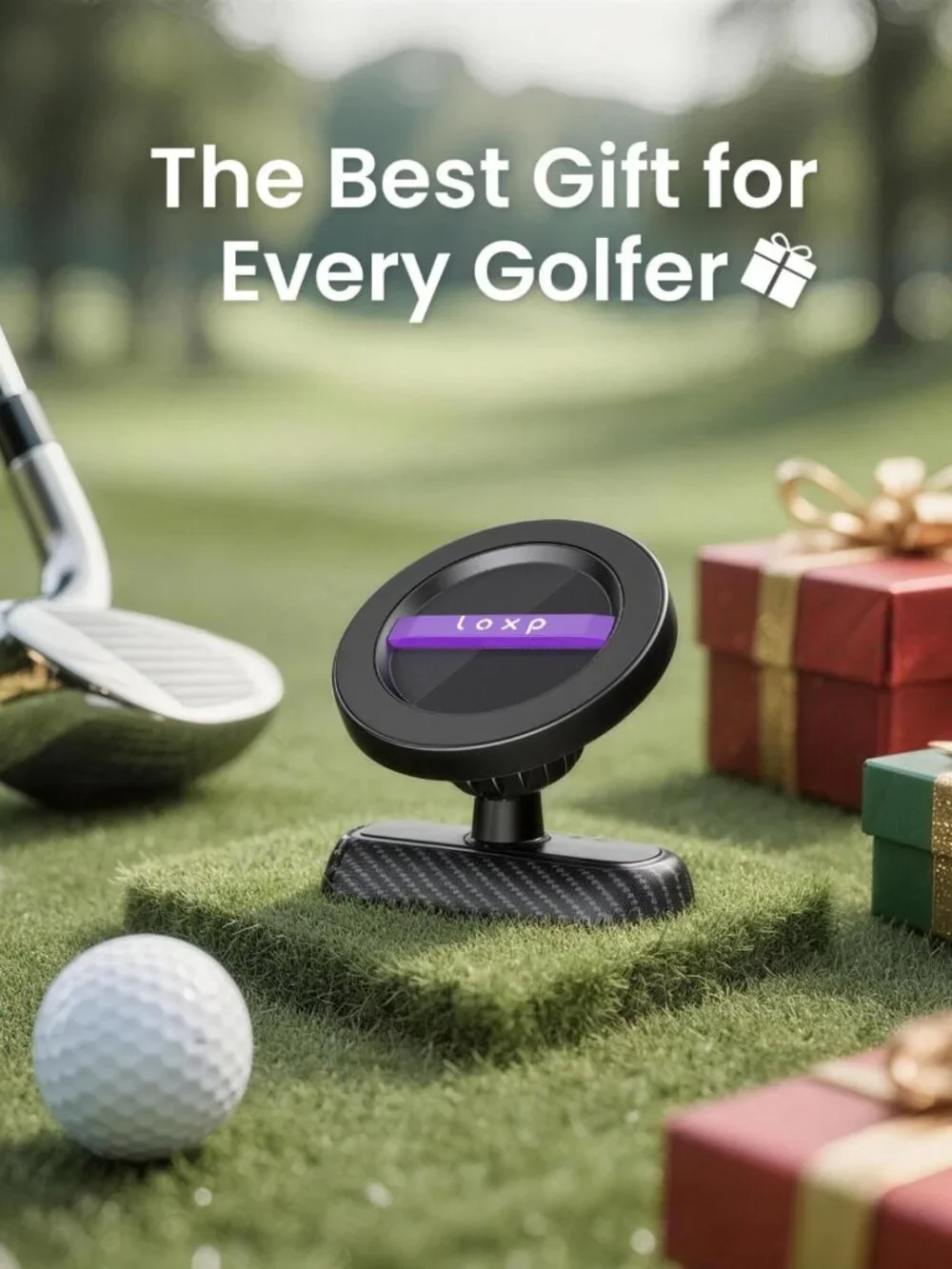 Magnetic Golf Cart Phone Holder - 360° Rotation, Unique Gift for Golfers & Dads